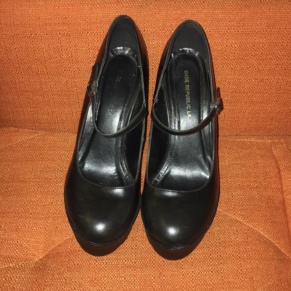 SHOE REPUBLIC LA platform mary janes - black